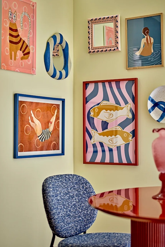 Καθρέφτης τοίχου Bloomingville Badia 30 x 30 x 2,5 cm ροζ 82065009