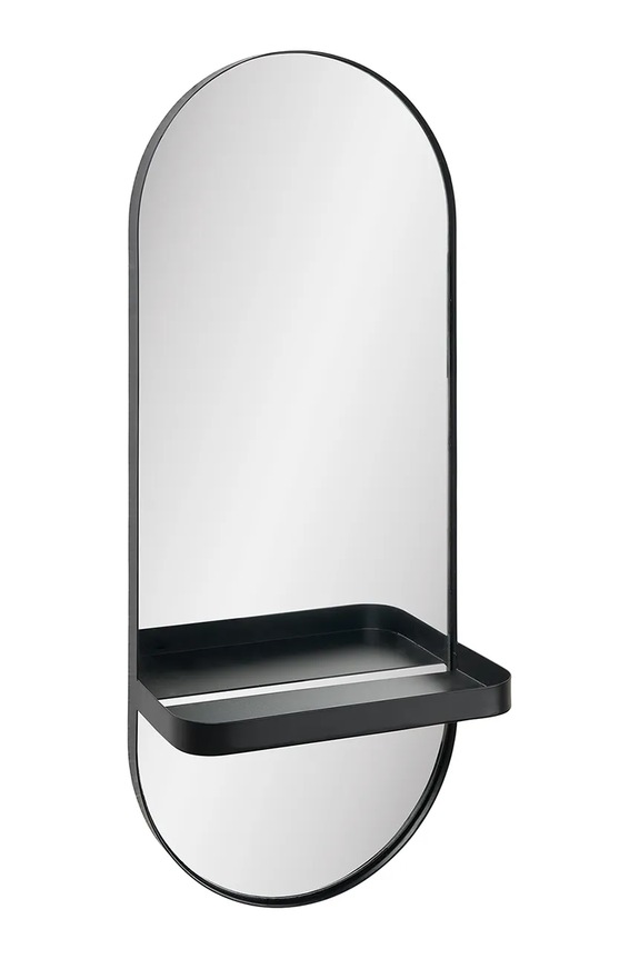 Настенное зеркало с полкой House Nordic 25 x 12 x 60 cm 4001651 чёрный AA00