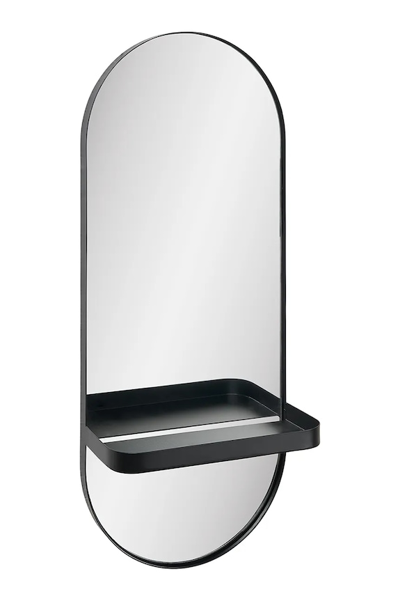 Настенное зеркало с полкой House Nordic 25 x 12 x 60 cm 4001651 чёрный AA00