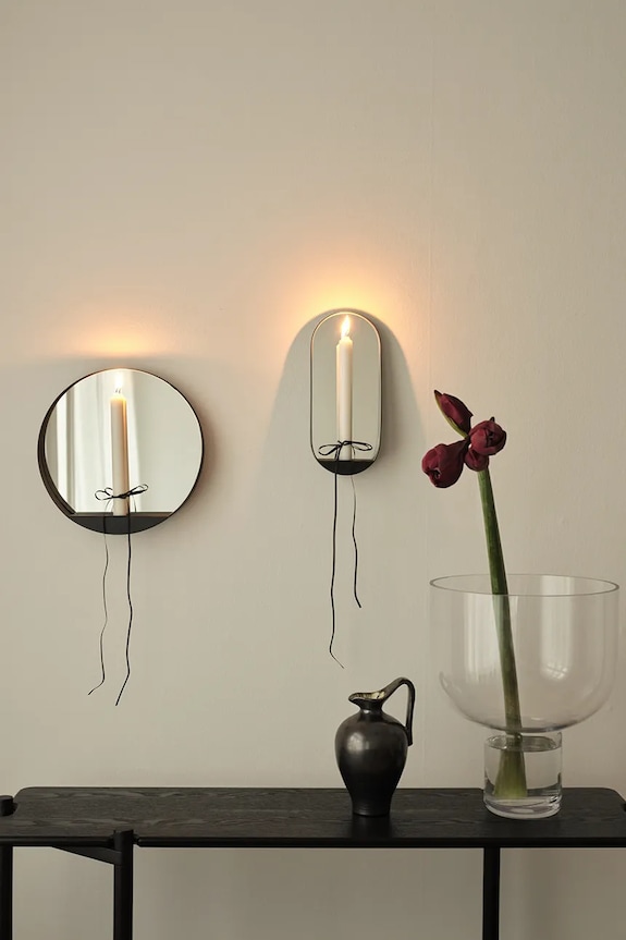 Gejst oglindă de perete din oţel inoxidabil 28 x 6,5 cm negru G10400