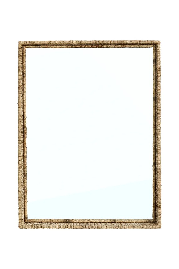 Madam Stoltz зеркало настенное джутовое 45 x 60 x 8 cm бежевый MK260225.03