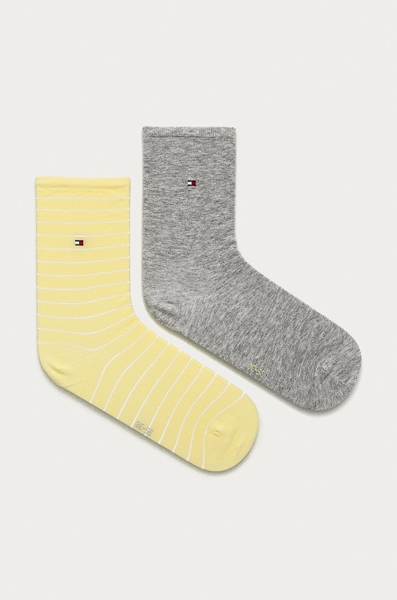 Tommy Hilfiger skarpetki 2-pack wzorzyste żółty 100001494