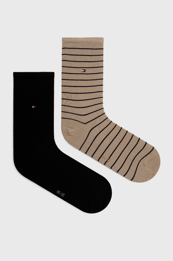 Tommy Hilfiger ponožky dámské 2-pack dlouhé ponožky béžová 100001494