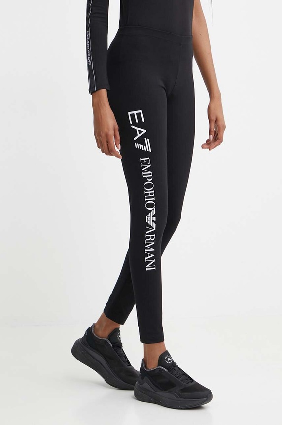 EA7 Emporio Armani - Legginsy 8NTP63.TJ01Z nadruk czarny 8NTP63.TJ01Z