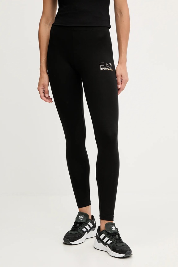 EA7 Emporio Armani Colanți tricotaj negru 8NTP82.TJ01Z