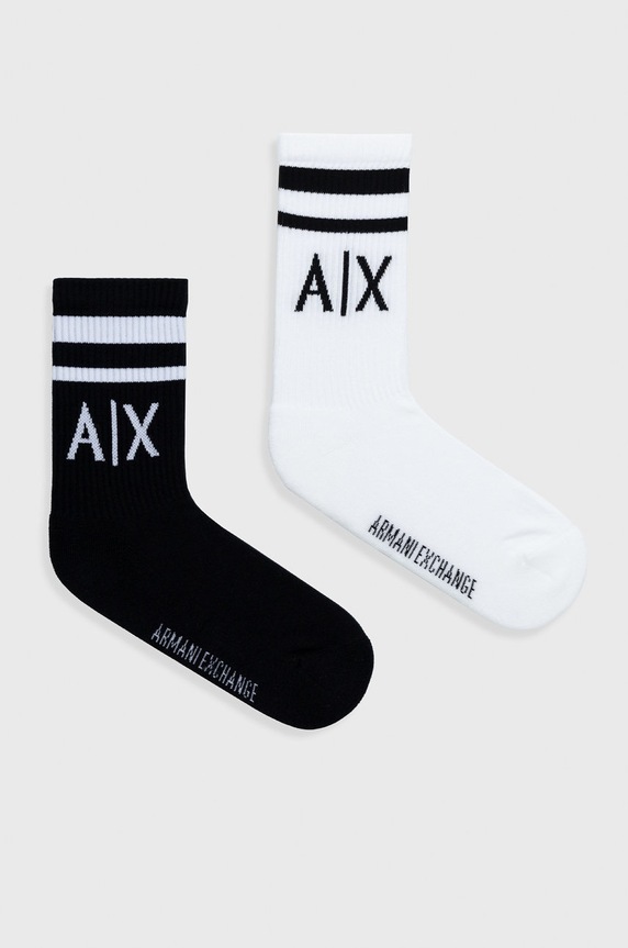 Armani Exchange nogavice (2-pack) Visoke nogavice črna 943030.CC650.NOS