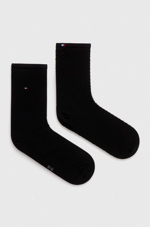 Κάλτσες Tommy Hilfiger 2-pack ψηλές κάλτσες μαύρο 701227563.NOS