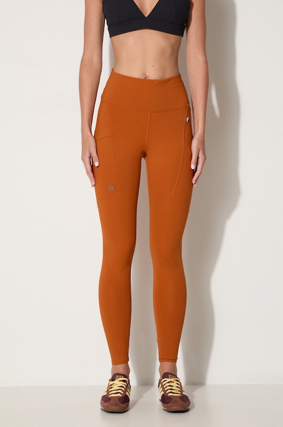 Legíny Fjallraven Abisko Tights W F84773 243 hladký oranžová F84773.243
