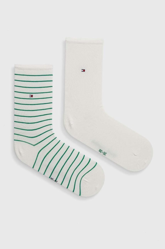 Ponožky Tommy Hilfiger 2-pack dlouhé ponožky bílá 100001494.NOS