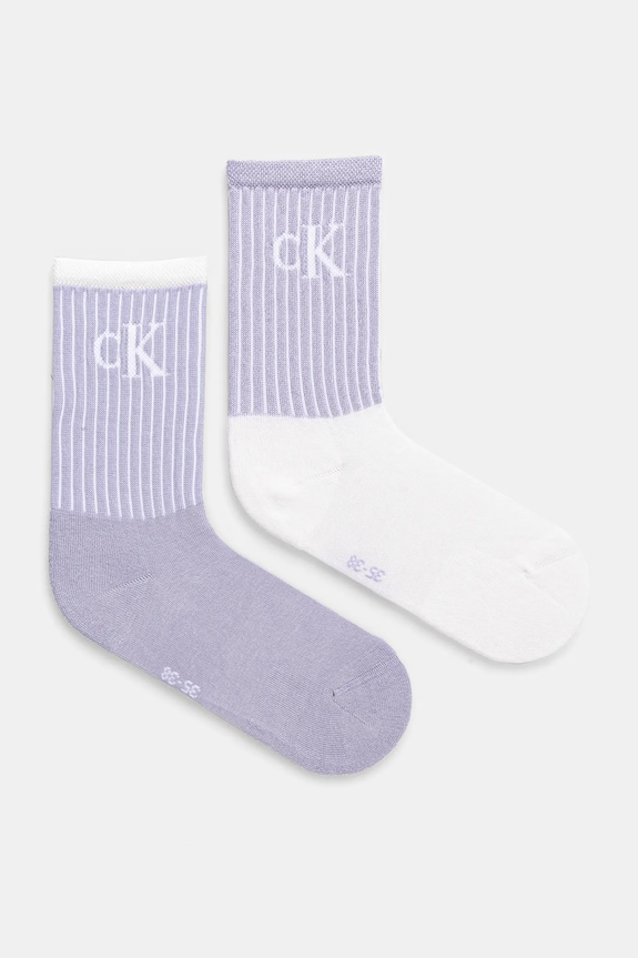 Čarape Calvin Klein Jeans 2-pack visoke čarape ljubičasta 701229467.NOS