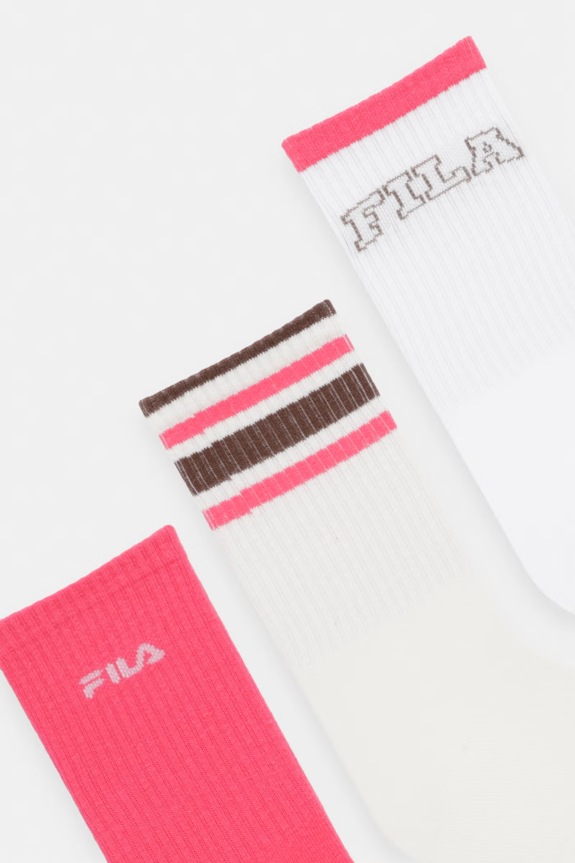 Fila ponožky dámske s bavlnou 3-pak F5801 ružová SS26