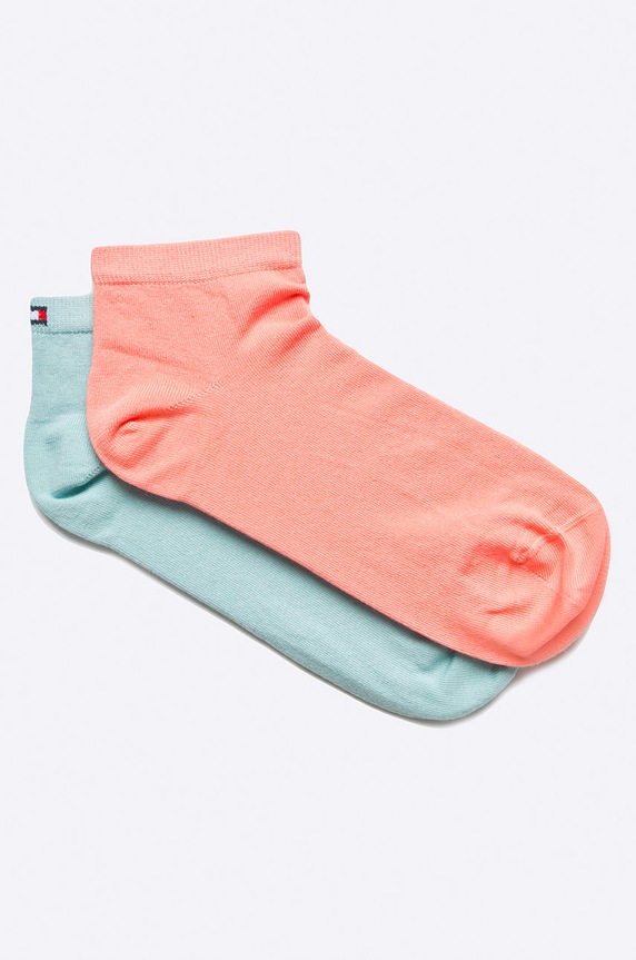 Tommy Hilfiger ponožky dámske s bavlnou 2-pak oranžová 373001001