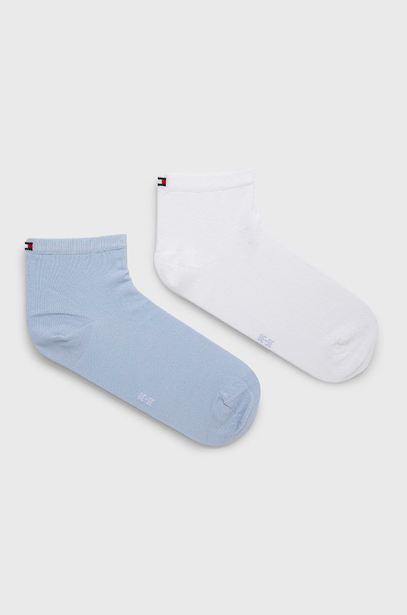 Tommy Hilfiger skarpety damskie z bawełną 2-pack skarpetki krótkie niebieski 373001001