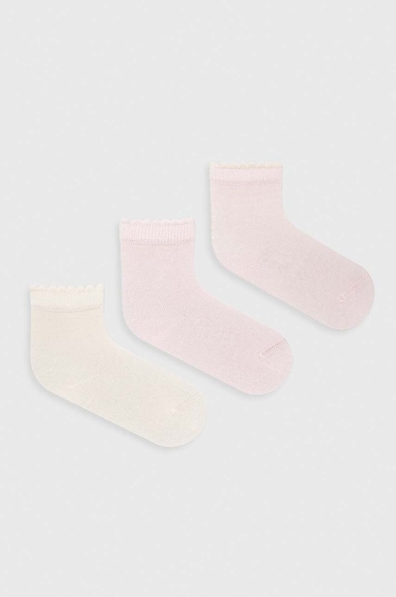 Čarapice za bebe United Colors of Benetton 3-pack bez uzorka roza 6AO3F21AU.G.W.CONTINUAT
