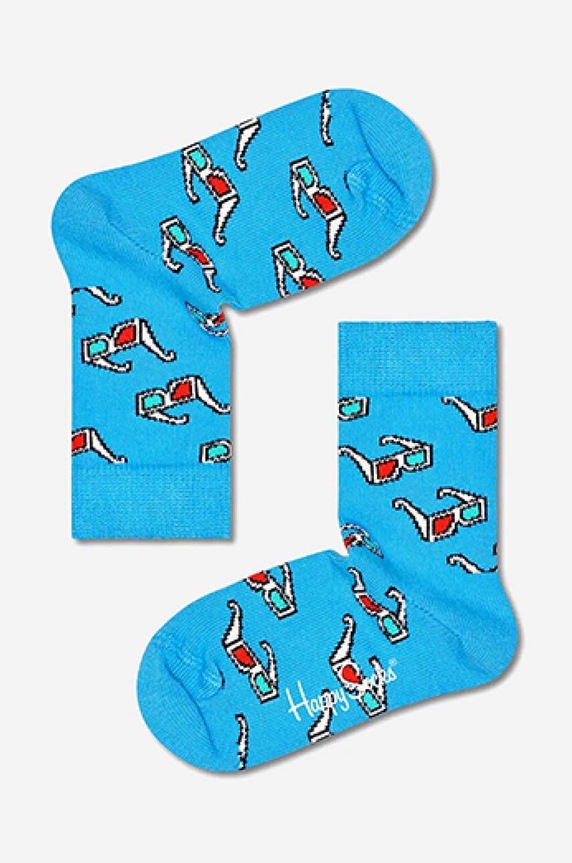 Happy Socks skarpetki dziecięce 3D Glasses skarpetki długie niebieski KGLS01.6000