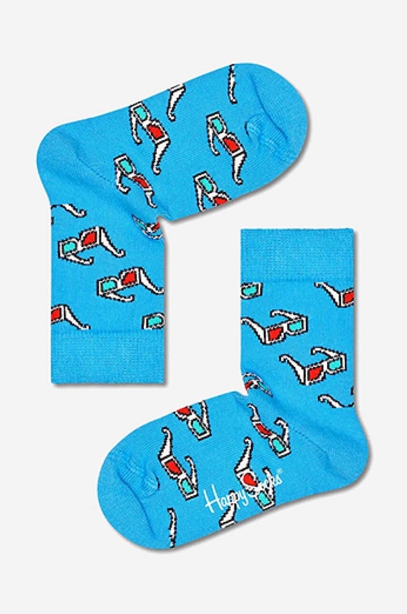 Happy Socks skarpetki dziecięce 3D Glasses skarpetki długie niebieski KGLS01.6000