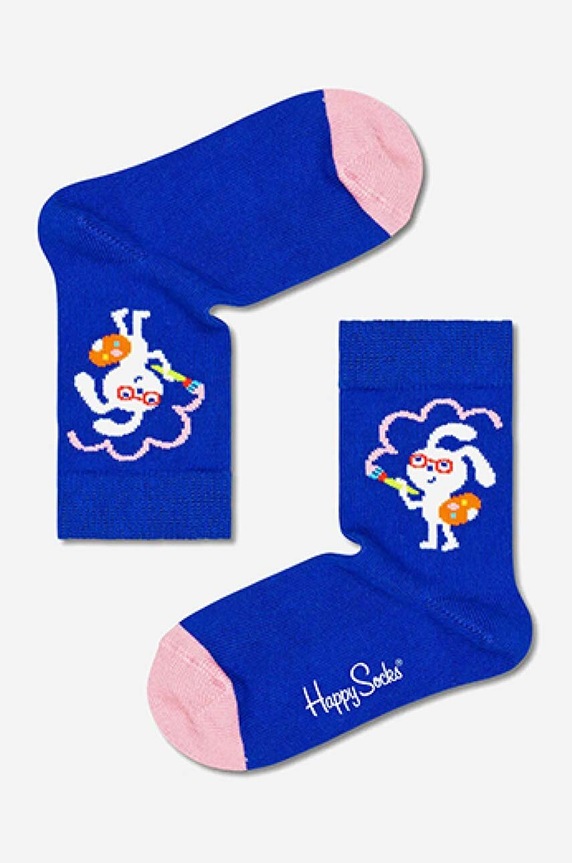 Κάλτσες Happy Socks Painting Bunny ψηλές κάλτσες μπλε KPBN01.6300