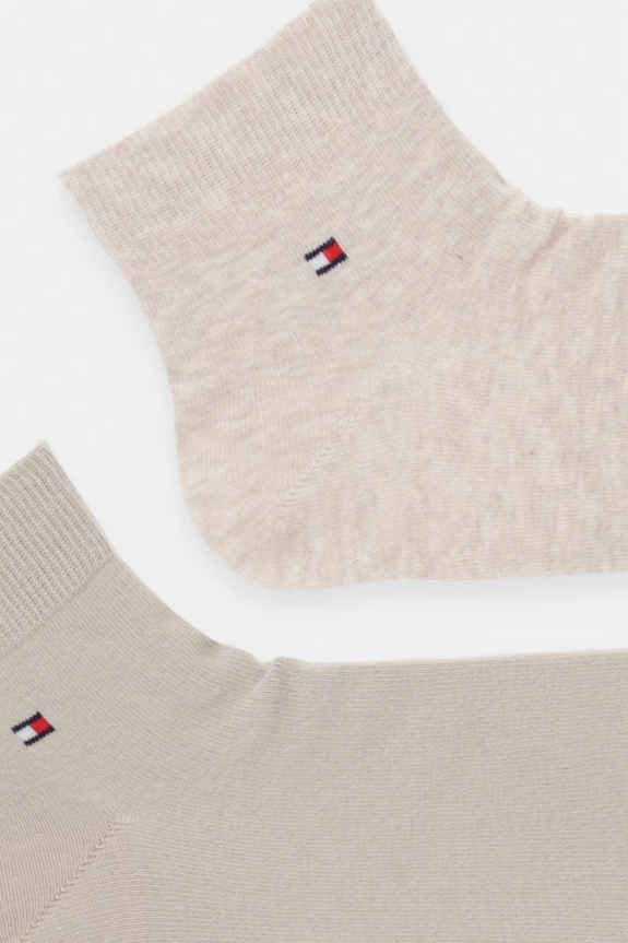 Tommy Hilfiger skarpety męskie z bawełną 2-pack 342025001 beżowy AA00