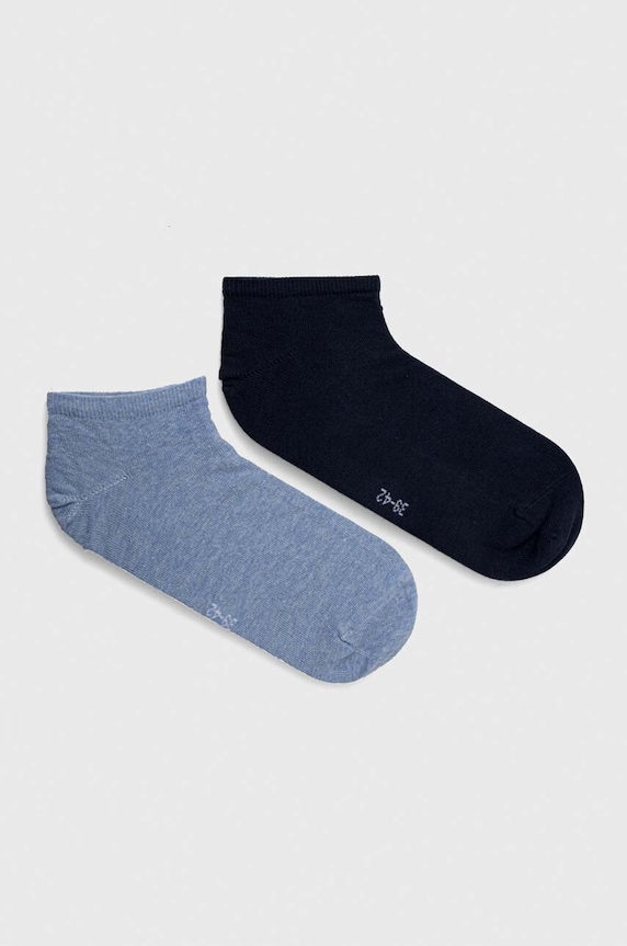 Ponožky Tommy Hilfiger 2-pak melanž modrá 342023001