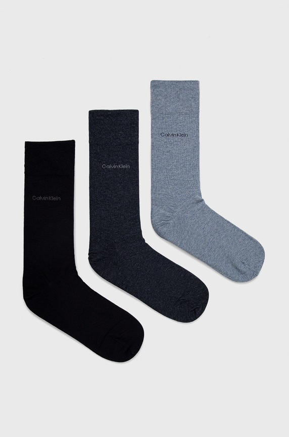 Calvin Klein - Ponožky (3-pack) dlouhé ponožky modrá 100001752.NOS