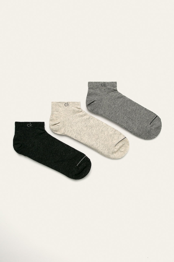 Calvin Klein - Stopki (3-pack) skarpetki krótkie szary 100001877.NOS