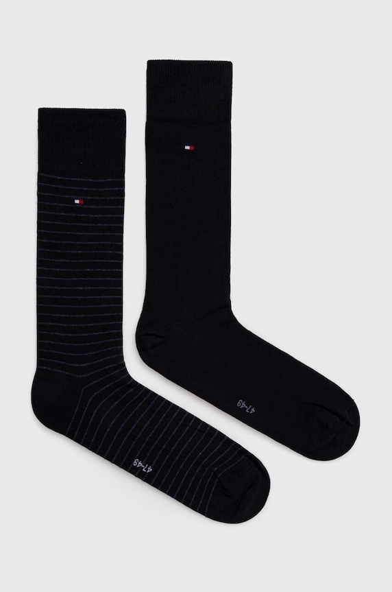 Tommy Hilfiger skarpety męskie z bawełną 2-pack skarpetki długie granatowy 100001496.NOS