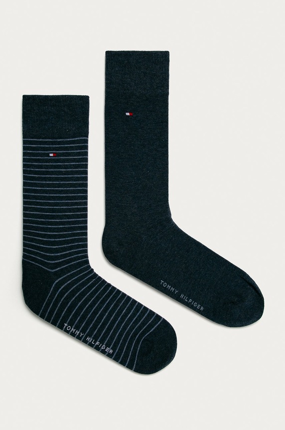 Κάλτσες Tommy Hilfiger 2-pack ψηλές κάλτσες σκούρο μπλε 100001496.NOS