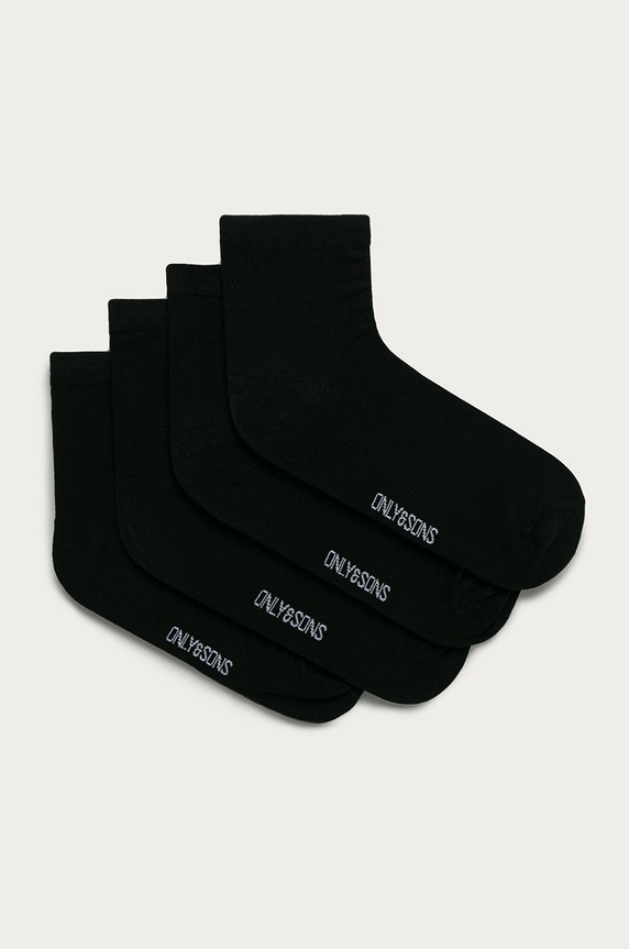 Only & Sons - Шкарпетки (4-pack) короткі шкарпетки чорний 22016142