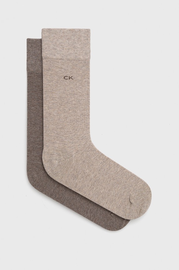Calvin Klein skarpetki 2-pack skarpetki długie brązowy 701218631.NOS