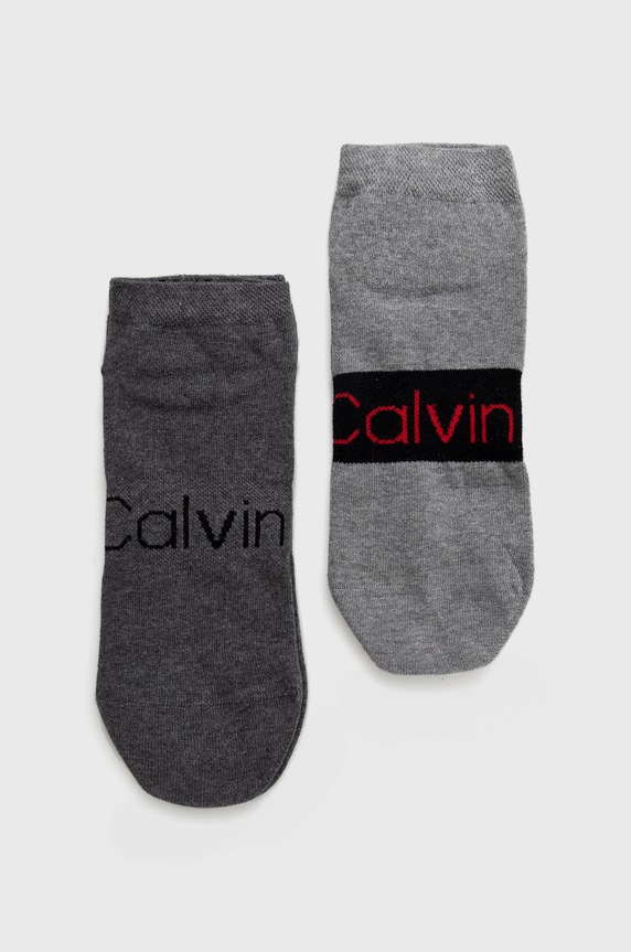 Ponožky Calvin Klein (2-pak) krátke ponožky sivá 701218712.NOS