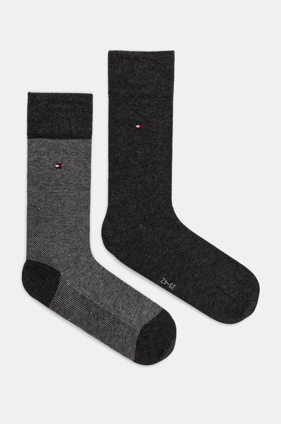 Čarape Tommy Hilfiger 2-pack bez uzorka siva 701226104.NOS