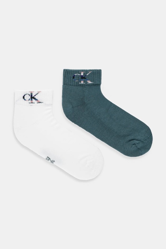 Κάλτσες Calvin Klein Jeans 2-pack ψηλές κάλτσες τιρκουάζ 701228805.NOS