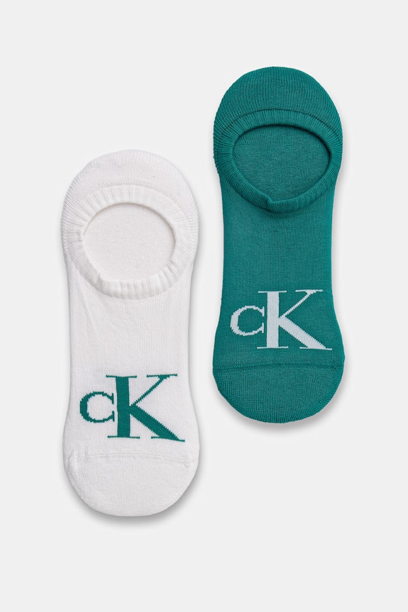 Calvin Klein Jeans skarpety stopki męskie z bawełną 2-pack zielony 701228809.NOS