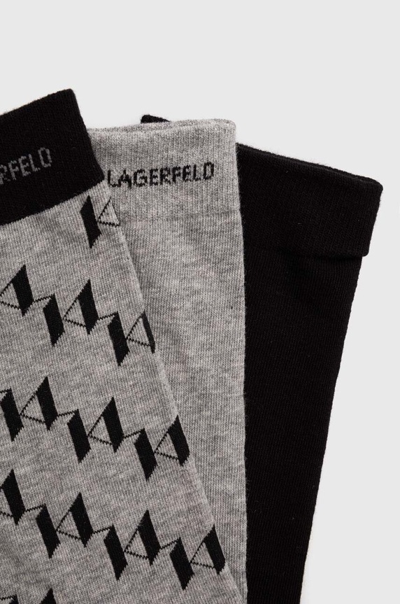 Ponožky Karl Lagerfeld K/MONOGRAM 3-pak 245M6004 sivá AA00