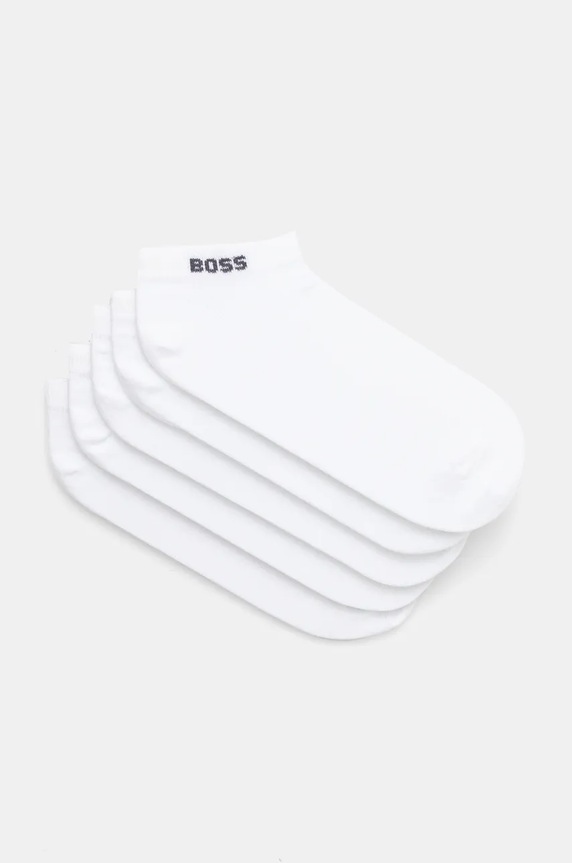 BOSS skarpety męskie 5-pack skarpetki krótkie biały 50493197