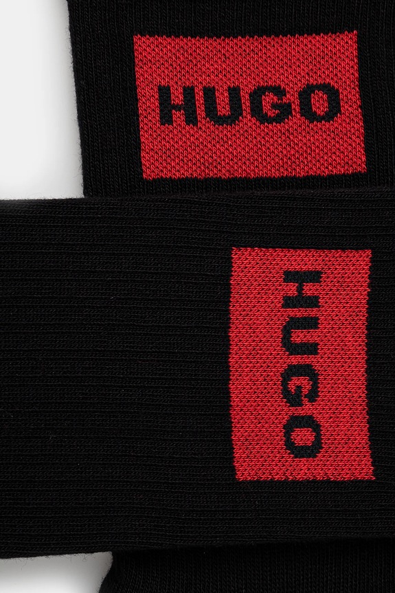 Ponožky HUGO 3-pak 3P QS RIB LABEL CC 50531515 čierna AW25
