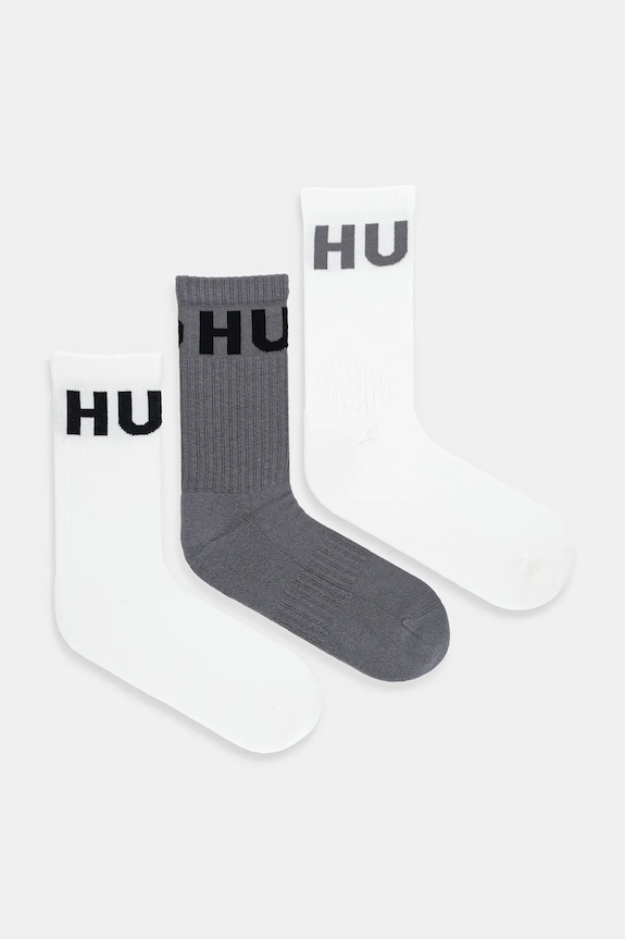 Ponožky HUGO 3-pak 3P QS ICONIC CC dlhé ponožky biela 50531517