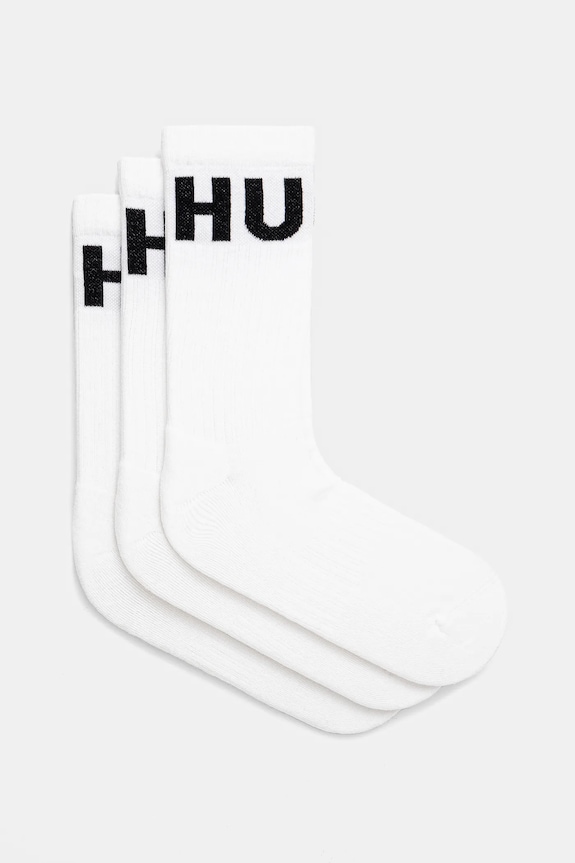 Ponožky HUGO 3-pak 3P QS ICONIC CC dlhé ponožky biela 50531517