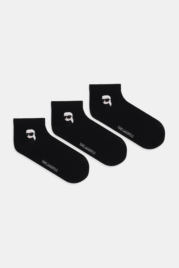 Nogavice Karl Lagerfeld 3-pack Našitek črna A4M47044