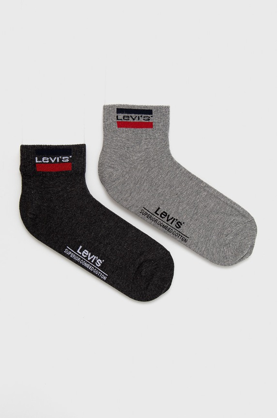 Ponožky Levi's krátké ponožky šedá 37157.0542