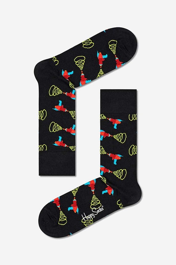 Ponožky Happy Socks Lazer Quest dlouhé ponožky černá LAZ01.9300
