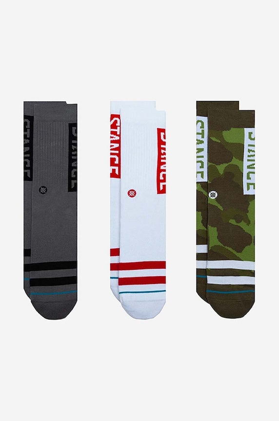 Stance zokni The OG 3 pár hosszúszárú zokni fehér A556C20OG3