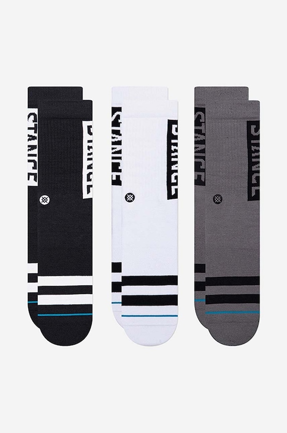 Stance zokni The OG 3 pár hosszúszárú zokni fekete A556C20OG3