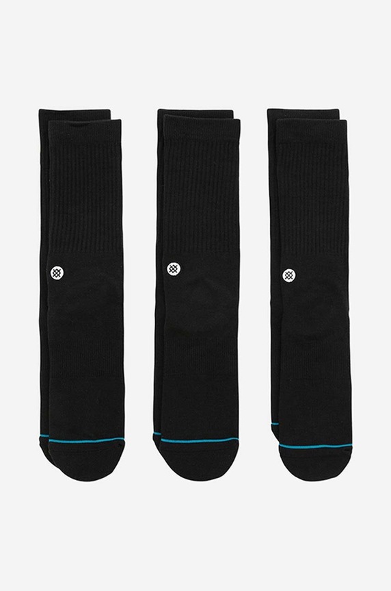 Stance zokni Icon 3 pár hosszúszárú zokni fekete M556D18ICP