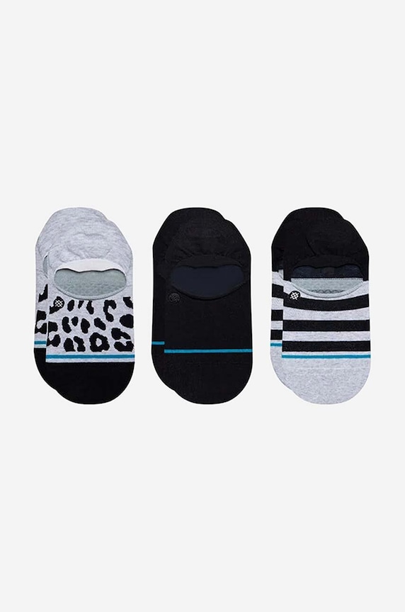 Stance zokni Leopard 3 pár rövid zokni fekete W145C21LEO