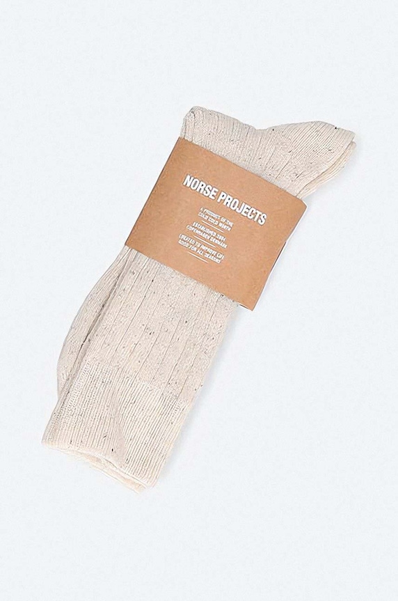 Norse Projects socks Bjarki Neps Wool Rib Sock beige N82.0008.0957