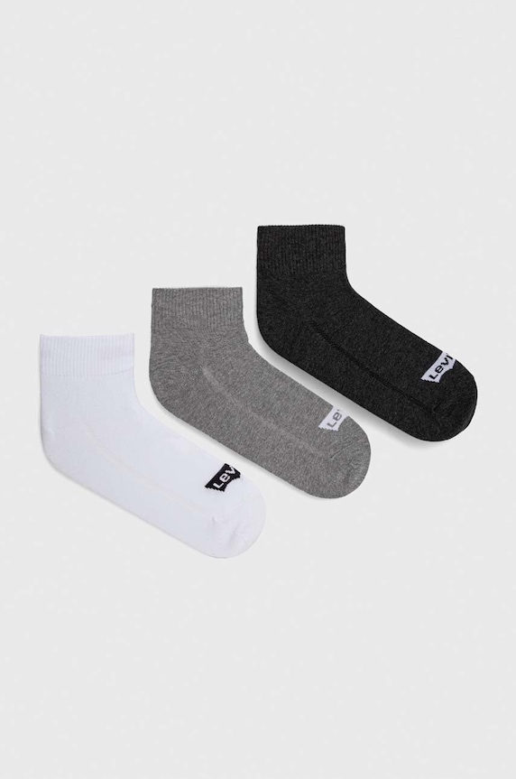 Čarape Levi's 3-pack bez uzorka siva 37157.0982
