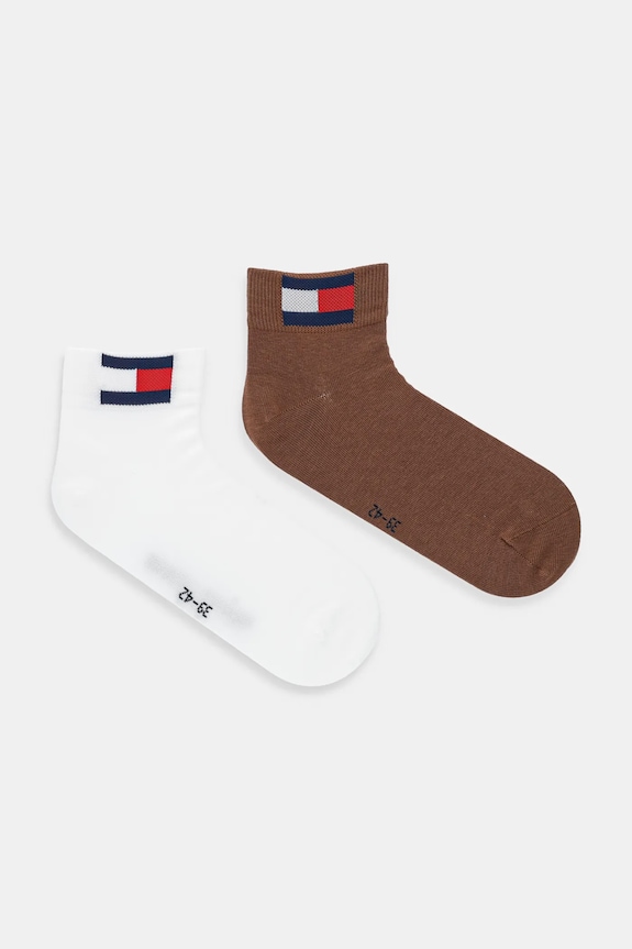 Κάλτσες Tommy Hilfiger 2-pack ψηλές κάλτσες καφέ 701228223.NOS