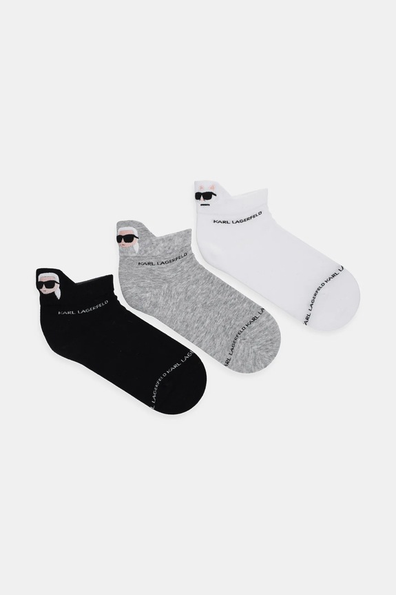 Karl Lagerfeld șosete 3-pack sosete scurte gri A1M47025