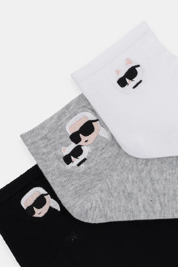 Ponožky Karl Lagerfeld 3-pak IKON A1W47077 sivá AA00